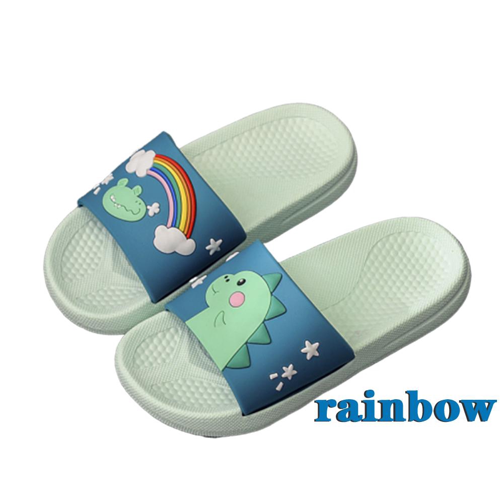 rainbow dinosaur slippers