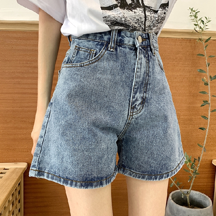 retro jean shorts