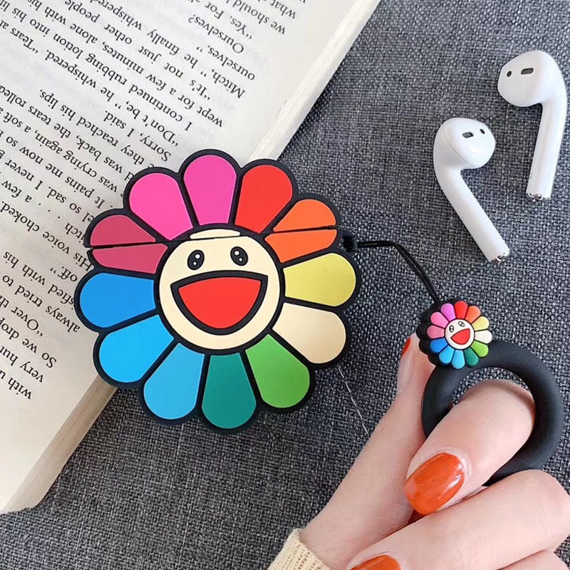 3D earphone Case Murakami Kaikai Kiki Rainbow Flower case for Airpods 1 2  Silicone Cute Earphone | Shopee Philippines