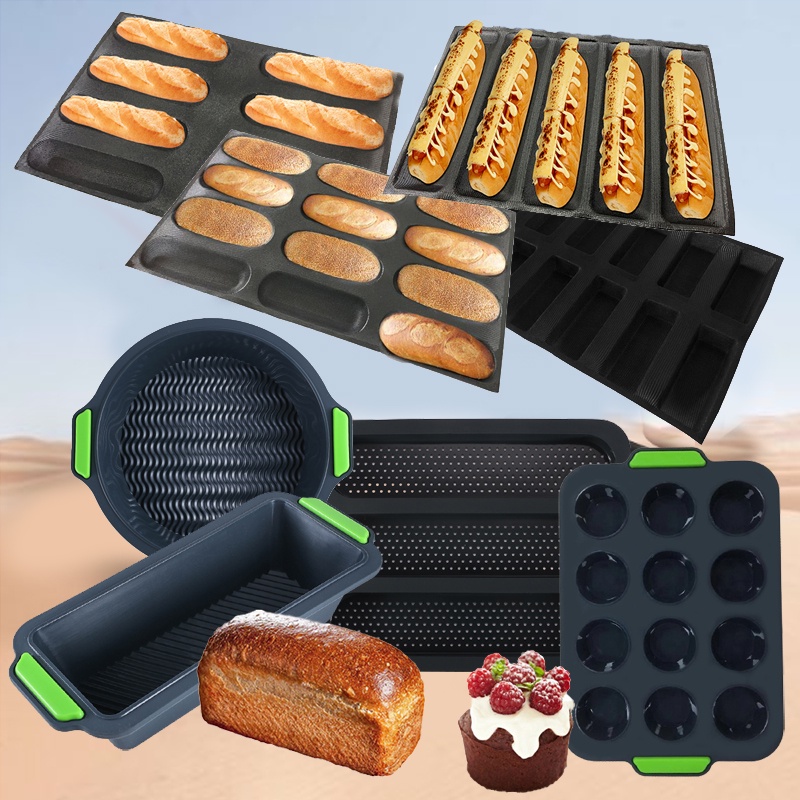 Meibum Perforated Bread Moulds Silicone France Baguette Mold Glass