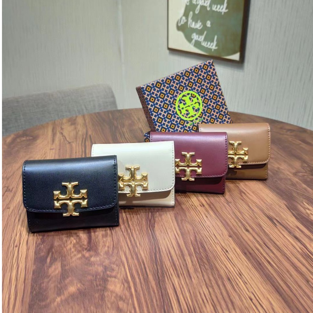 Counter Lastest！！】Tory Burch Lady's Eleanor compact Leather materials short Purse  Wallet | Shopee Philippines