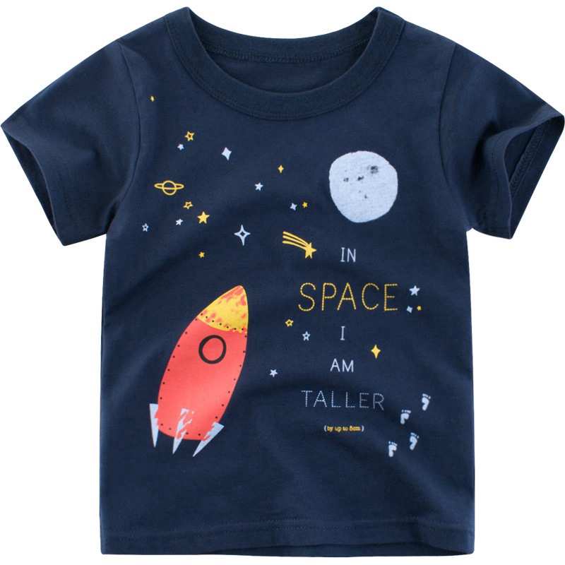 Cotton Prints Space Rocket Cute Children Summer Short Sleeve T Shirt Shirts Tops For 2 10 Years Old Kids Shopee Philippines - roblox kids t shirts for boys and girls tops cartoon tee shirts pure cotton shopee philippines