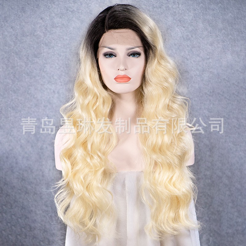 Women Long Curly Wave Wig Hair High 