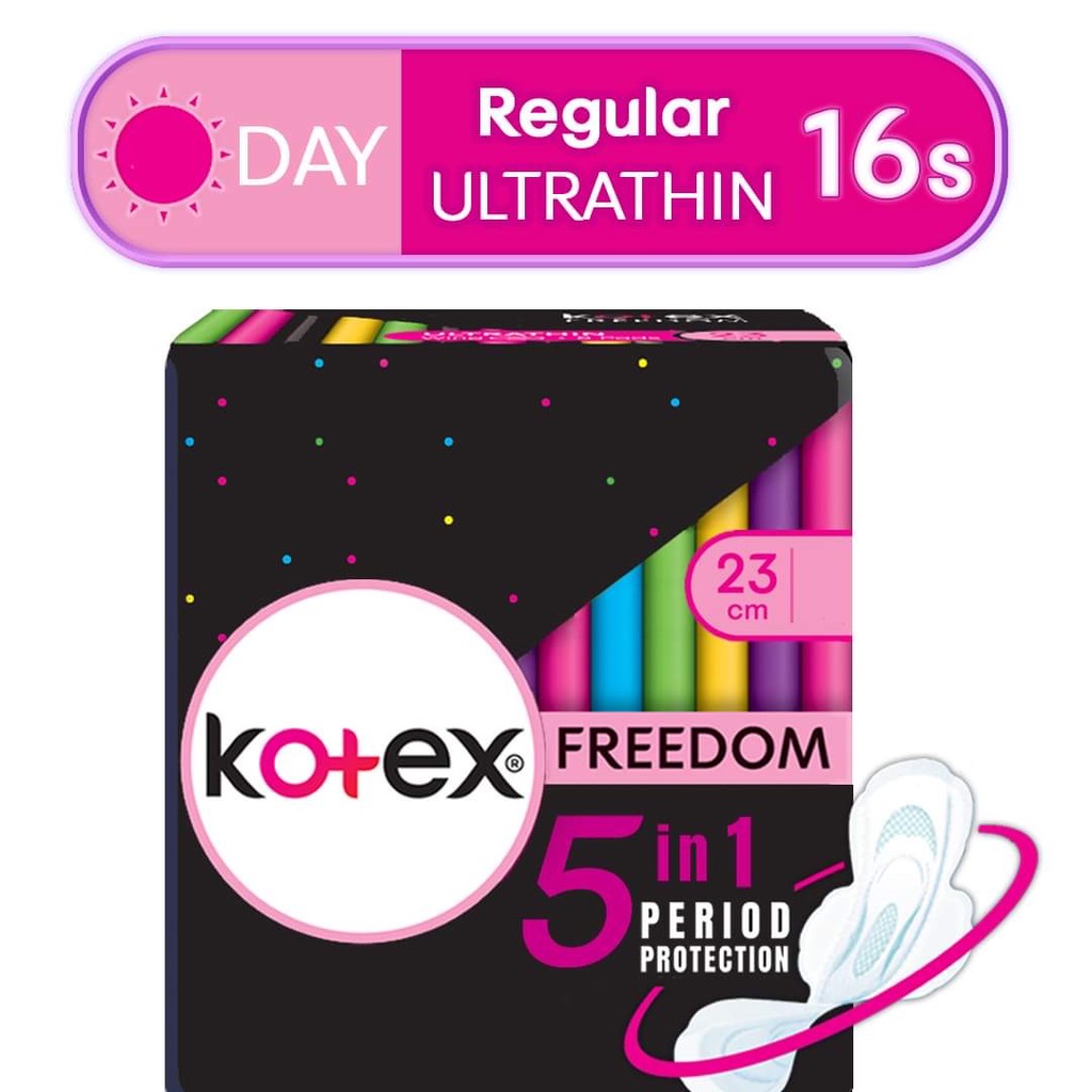 Kotex Freedom Ultrathin Sanitary Napkins 23cm 8 Pads x 2 Packs (16