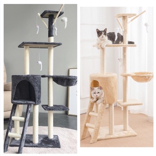 Cats Condo Tree with Scratch Posts Plush Cozy Perch Multi-Level Tower for Indoor Cat Kitten