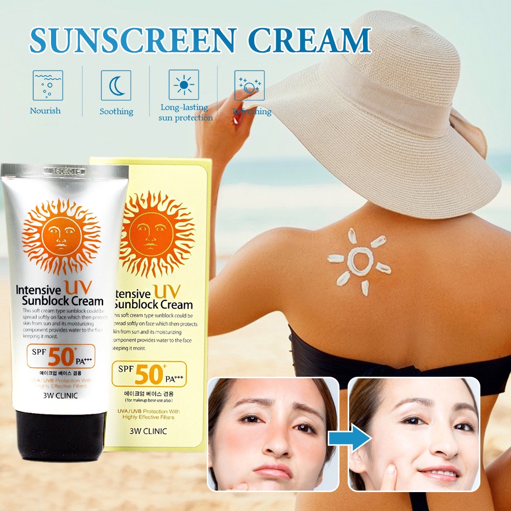 3W Clinic Intensive UV Sunblock Cream Collagen Natural Vita Moist