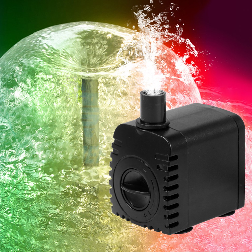 10W Ultra-Quiet Submersible Water Pump w/ 12 LED Light For Aquarium/Fountain EU 