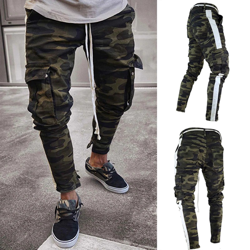 green cargo joggers mens