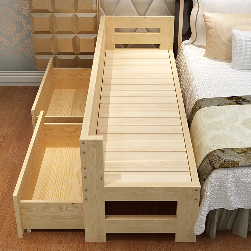 Baby Splicing Bed Yanbian Solid Wood Children's Bed with Drawer
