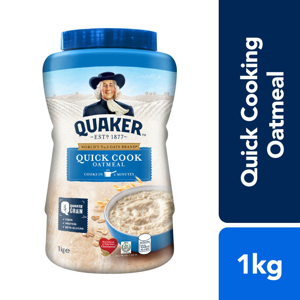 Quaker Quick Cooking Oatmeal 1kg (Jar) | Shopee Philippines