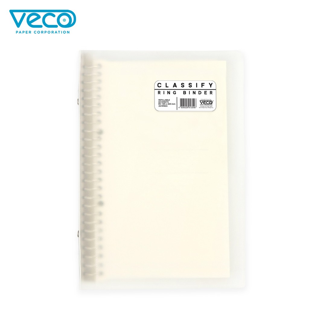 Veco Classify 26-Ring Binder B5 with 60 leaves Cream Ruled Paper 80gsm ...