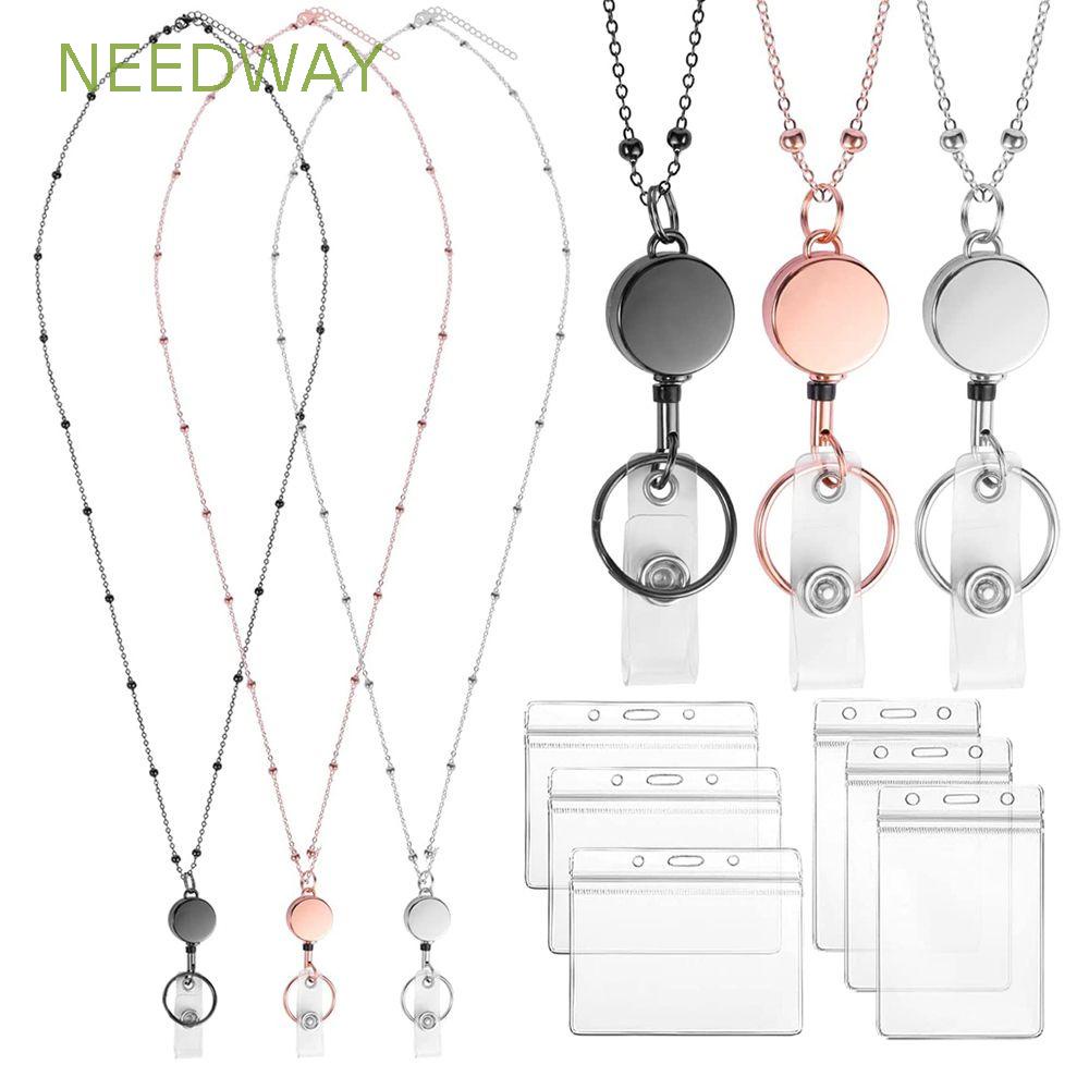 NEEDWAY Retractable Badge Reel Lanyard Women Fashion Waterproof Key