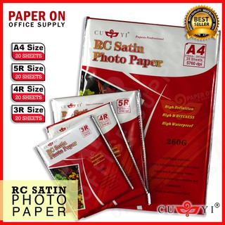 CUYI RC Satin Photo Paper A4/5R/4R/3R 260gsm