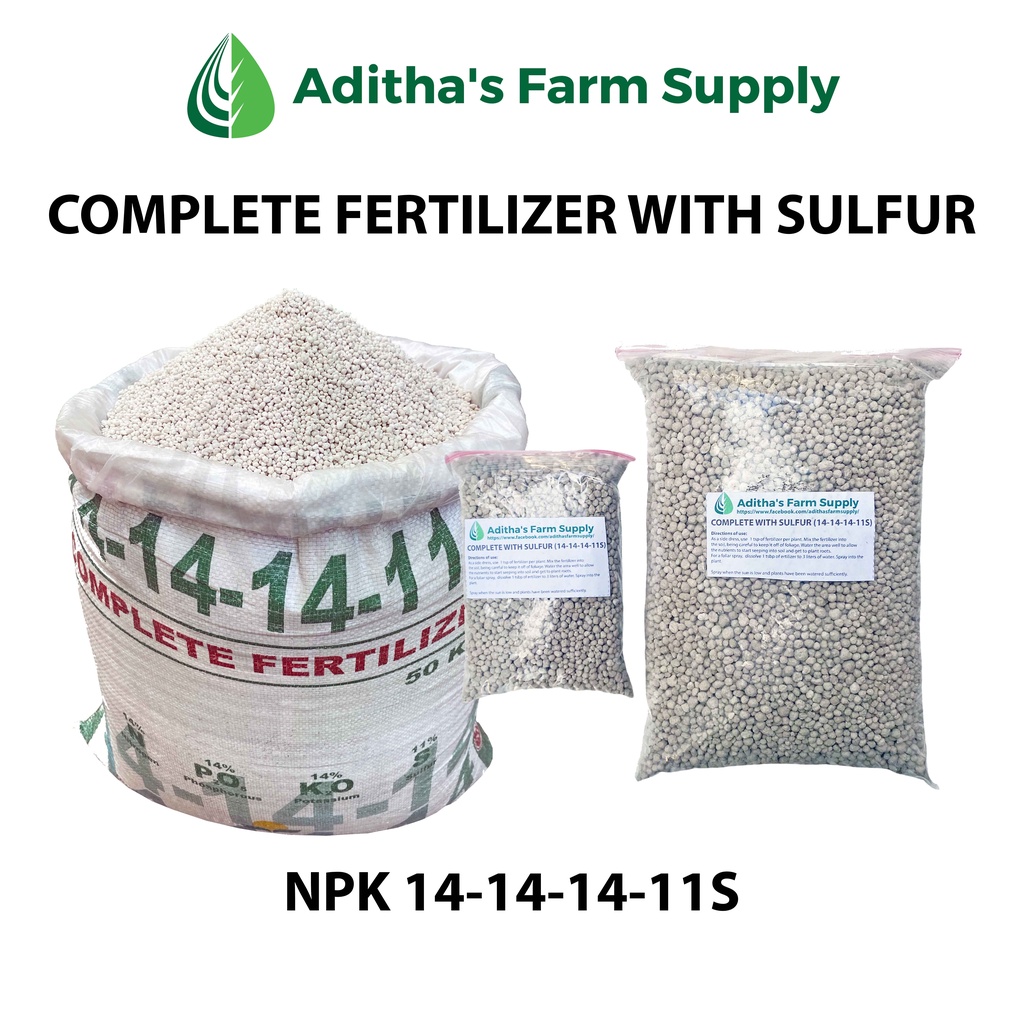 Complete Fertilizer with Sulfur (NPK 14141411s) 200g/1kg Shopee