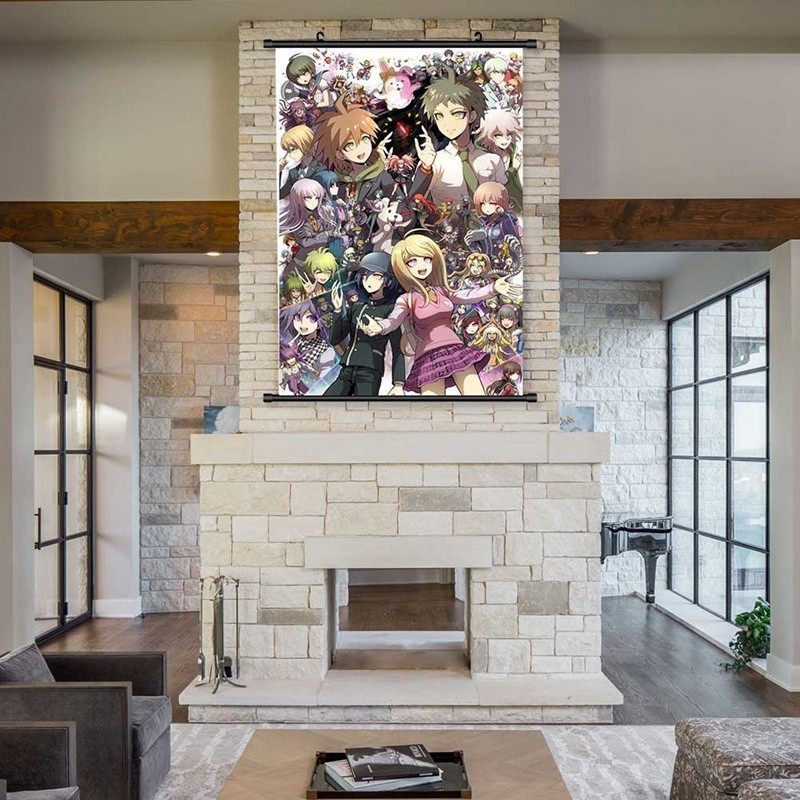 Lavendei Anime Danganronpa V3 Scroll Poster Anime Cartoon Character Poster Waterproof Cloth Wall Scroll Poster Hanging Paintings Home Decor Perfect for Anime-Fans 