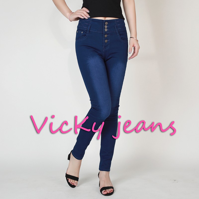 five button high waisted jeans