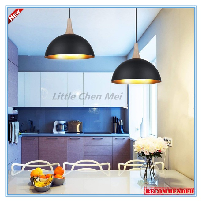 Neat retro minimalist ceiling chandelier lampshade industrial black iron chandelier E27 restaurant h