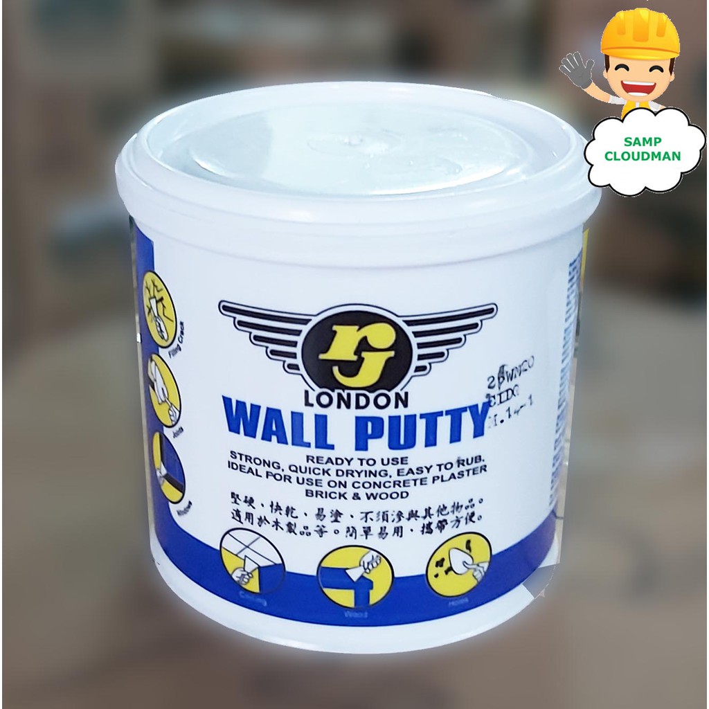 RJ London Wall Putty 1/2 or 1 Kg Ready To Use For Concrete Wood and