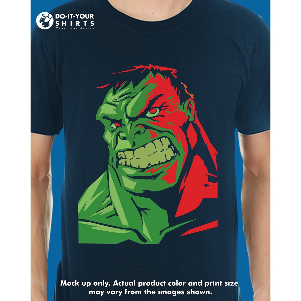 Marvel Hulk Angry Unisex Tshirt Navy Blue