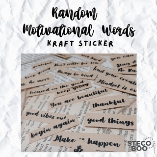 35 pieces Random Motivational words sticker | Kraft Sticker Paper | Art Journals & Scrapbook