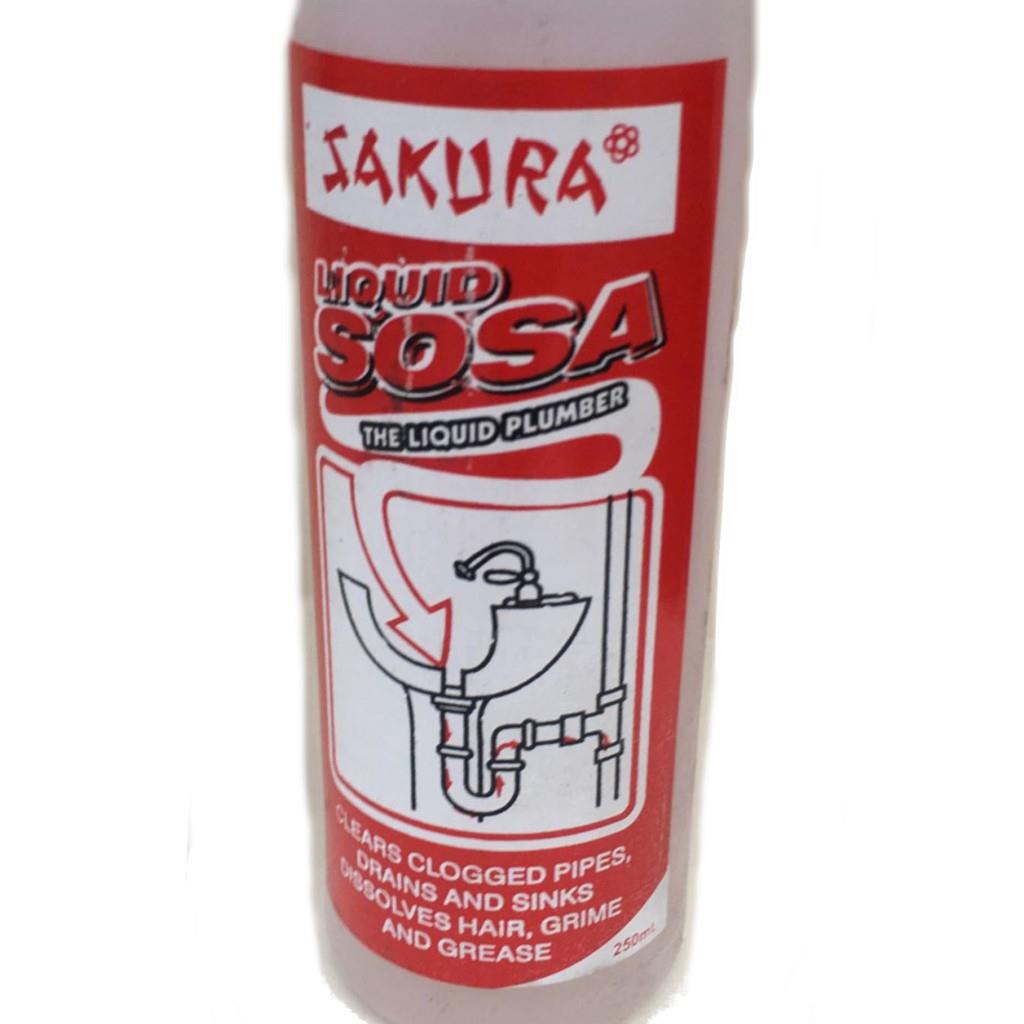 Sakura Liquid Sosa for Clogged drain , pipes, sinks 250ml 500ml