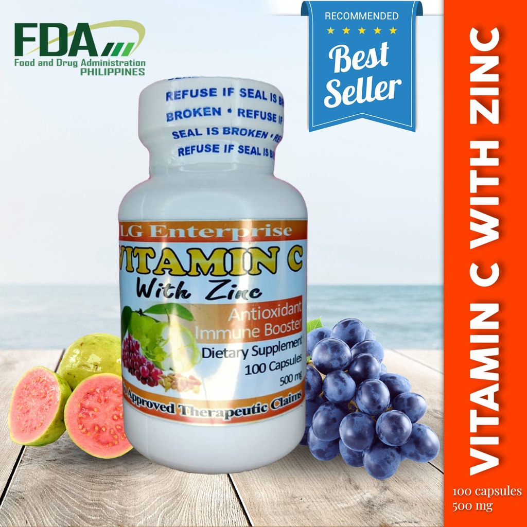 VITAMIN C WITH ZINC/Immune Booster/Dietary Supplement/500mg/FDA Approved/Best Seller Vitamin C