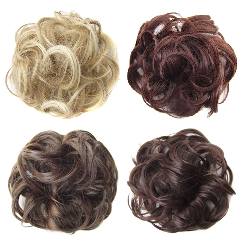 Hairpiece Hair Ribbon Chignons Light Ash Brown Bleach Blonde 13