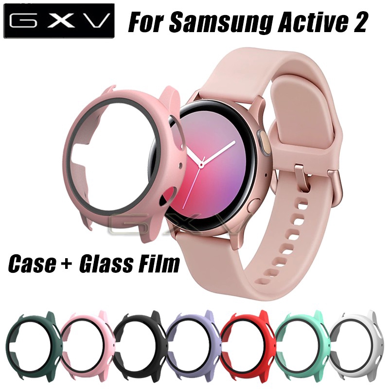 Full Cover Case Glass Screen Protector For Samsung Galaxy Watch Active 2 40mm 44mm Cover Frosted Candy Protective Case With Tempered Glass Film Shopee Philippines