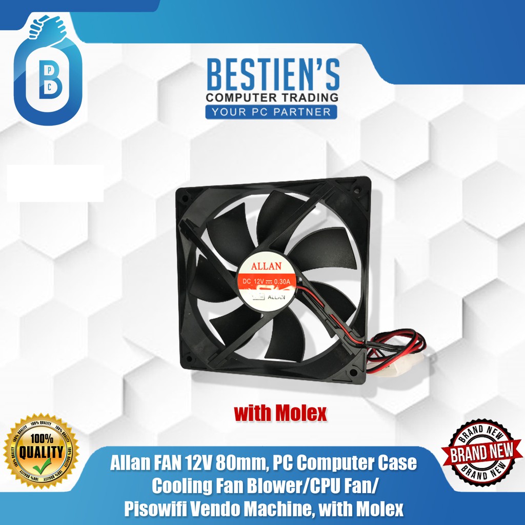 ๑ Allan FAN 12V 80mm, PC Computer Case Cooling Fan Blower/CPU Fan