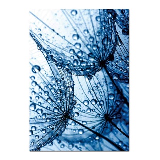 Cool Color Blue Tone Modern Art Canvas Painting Home Decoration Flower Dandelion Waves Room Wall Decor Machine Spray Canvas Painting Unframed #8