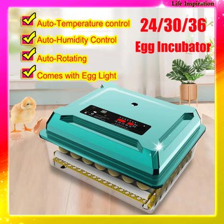 220V/12V 24/30/36 Eggs Chicken Egg Incubator Fully Automatic Hatcher Intelligent Digital Automatic