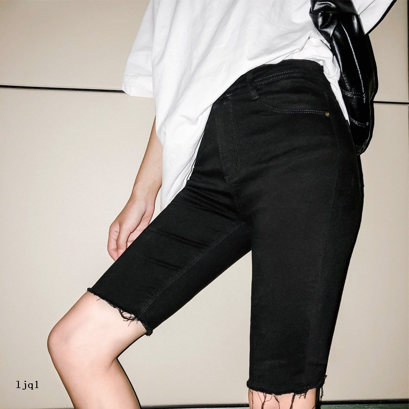 high waisted tight black shorts