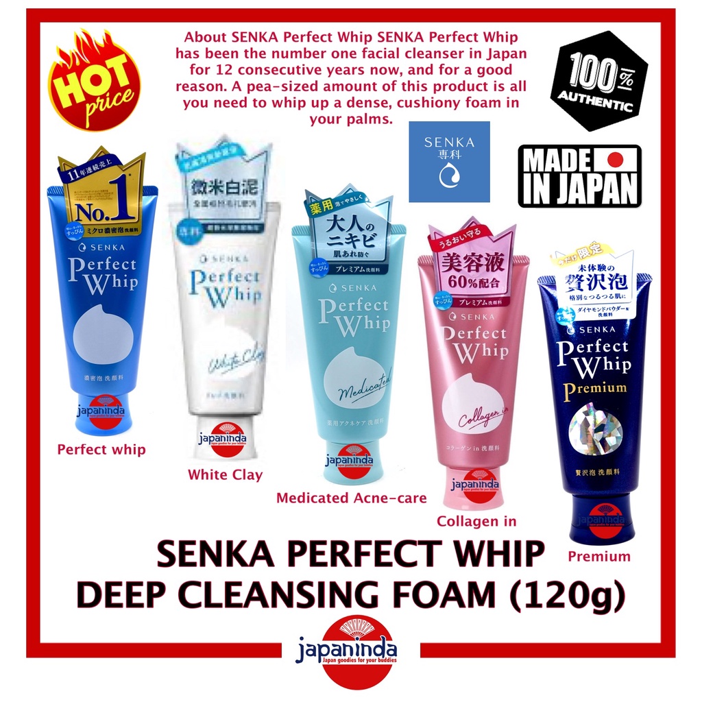 SENKA Perfect Whip Deep Cleansing Foam (120g) Made in Japan Shopee