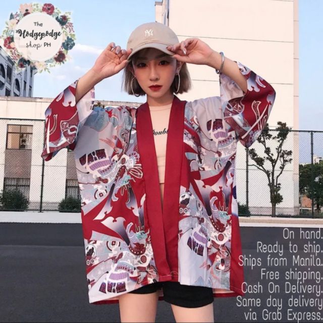 kimono cardigan shopee