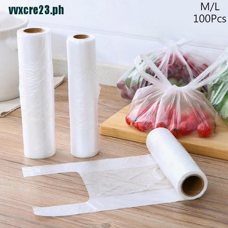 【vvxcre23】100Pcs/Roll Disposable Food Storage Bag Plastic Bag Home Food ...