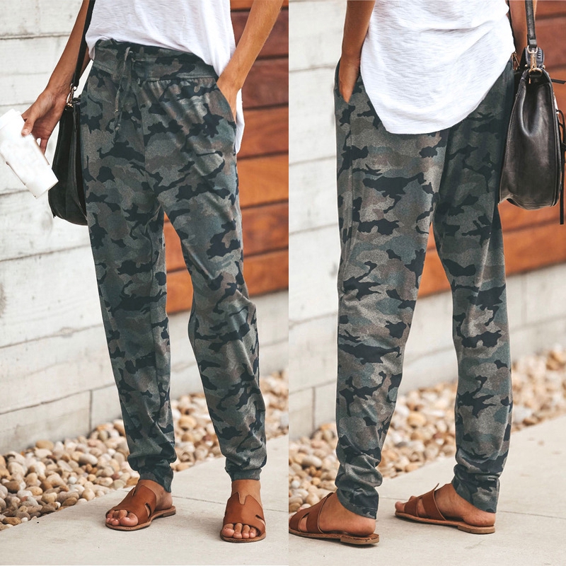 camo print casual pants