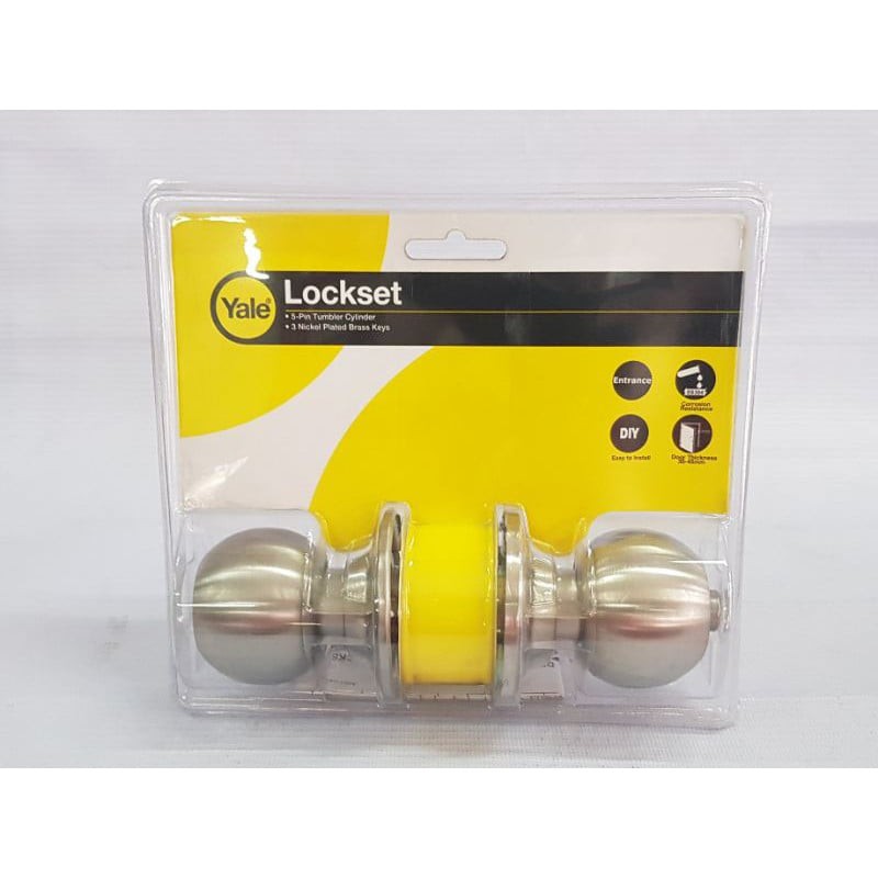 Yale Door Knob Lock Set (Silver,) ORIGINAL Shopee Philippines