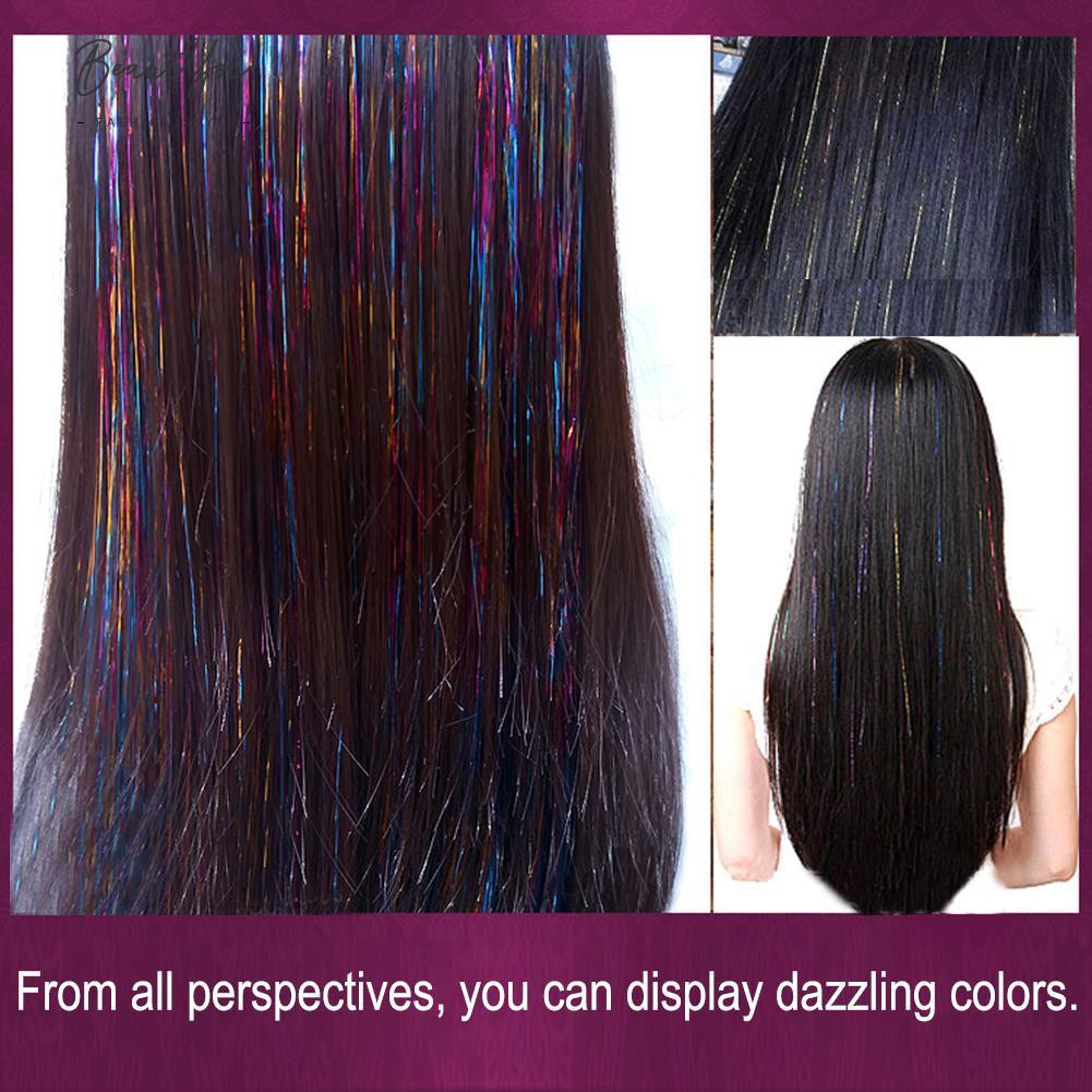 Beauty 1 Pack False Hair Strands Tinsel Glitter Hair Extension