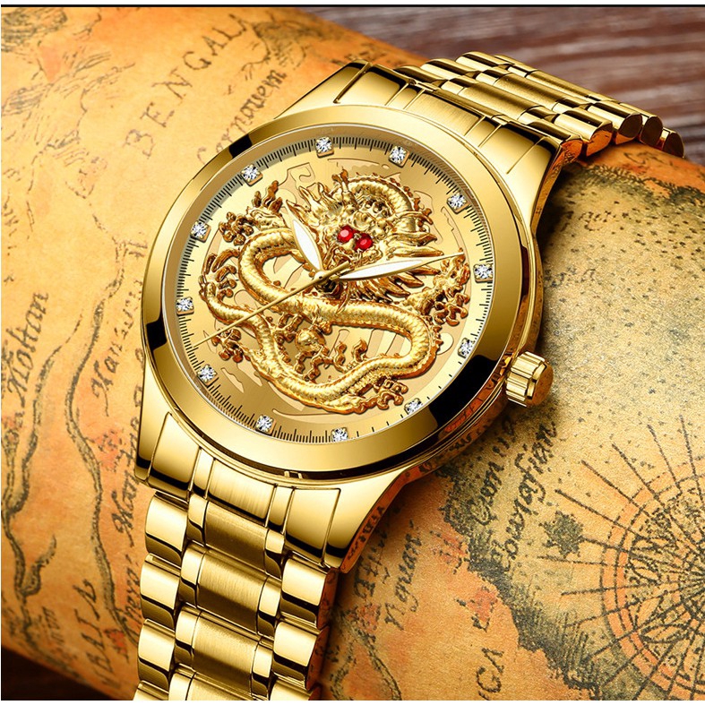 PVD Gold Plated Automatic Dragon Watch | atelier-yuwa.ciao.jp