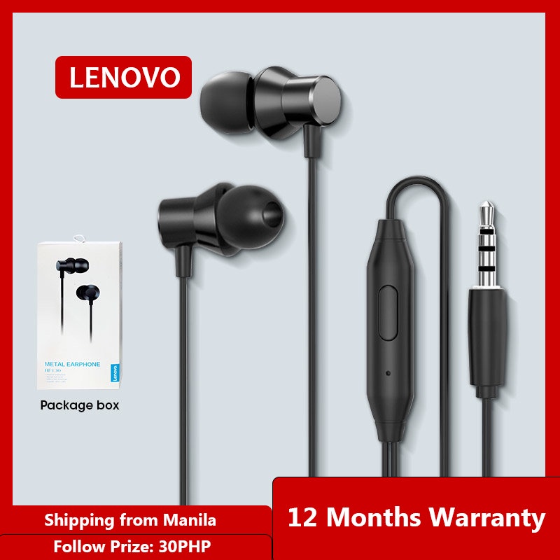 Original Lenovo HF130 Bass Sound Wired Earphone InEar Sports gaming