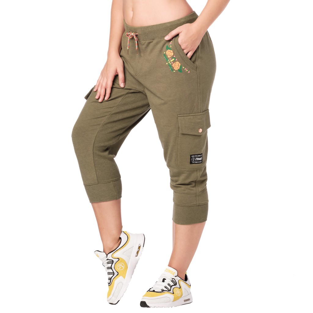 zumba cargo capri pants