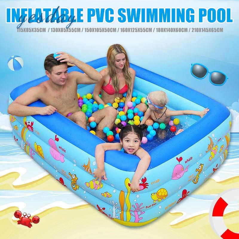 swimming pool with inflatables