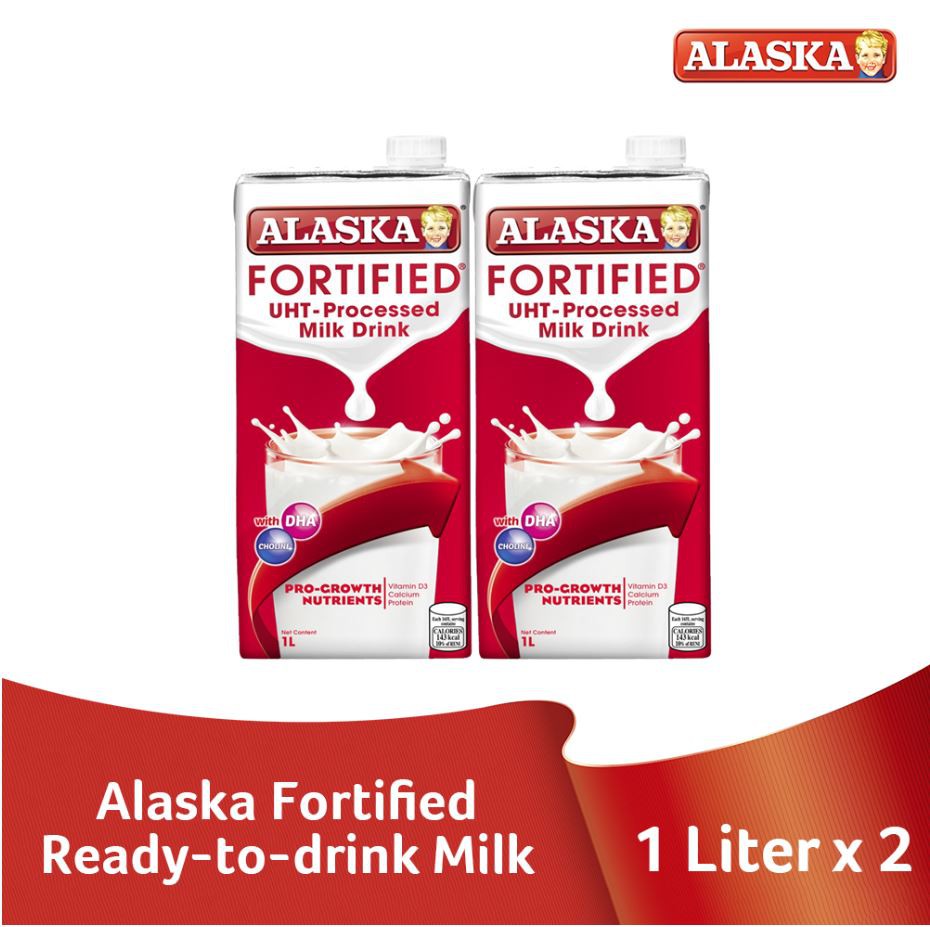Alaska Fortified ReadytoDrink Milk 1 Liter l Set of 2 Shopee