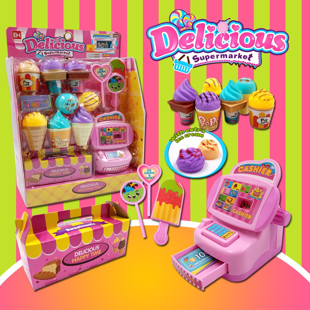 Cashier Toy Delicious Market Mini Ice cream Store Set Toys for Kids Toys  for Girls | Shopee Philippines