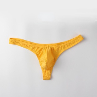 Men's Sexy Underwear Low Waist Nylon Ice Mesh Breathable Thongs Briefs