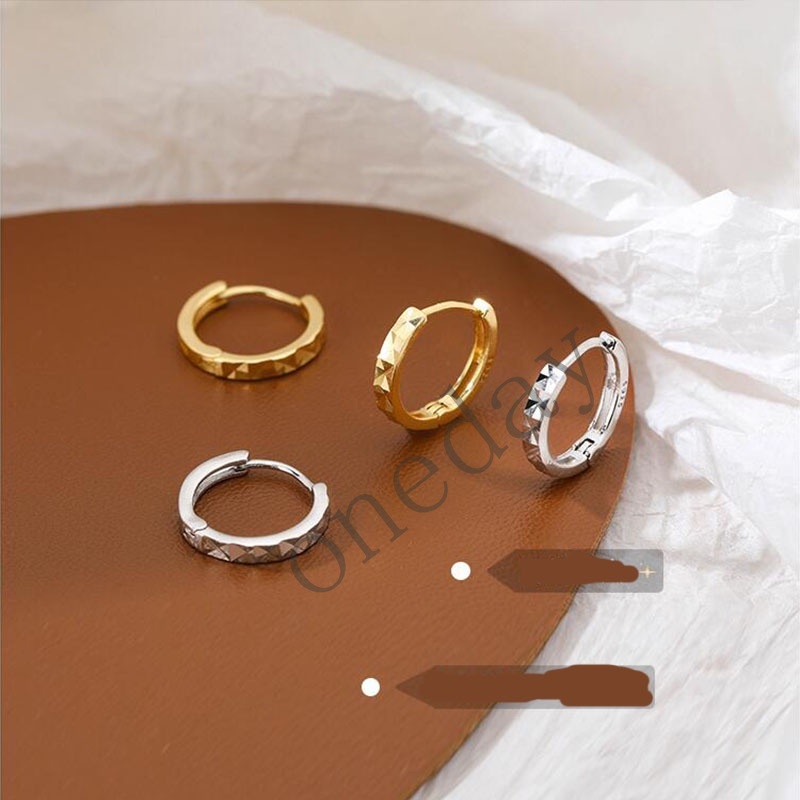 oneday s925 silver simple fashion small circle diamond pierced hoop  earrings | Shopee Philippines