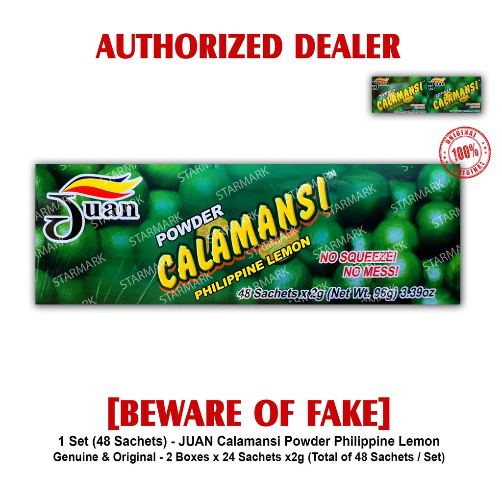 Juan Calamansi Juice Powder Philippine Lemon Powders Kalamansi 2 Boxes 1 Set (48 Sachets