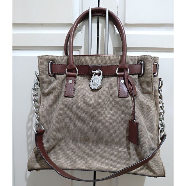michael kors canvas tote bag
