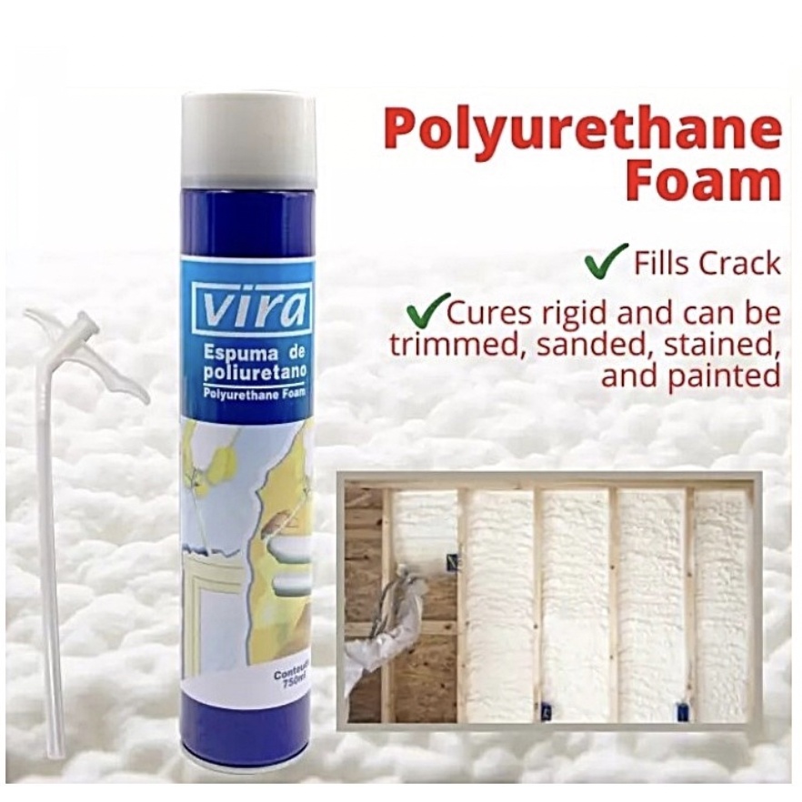 Vira Polyurethane Foam PU Foam Spray (750ml) Fills Cracks And Joints ...