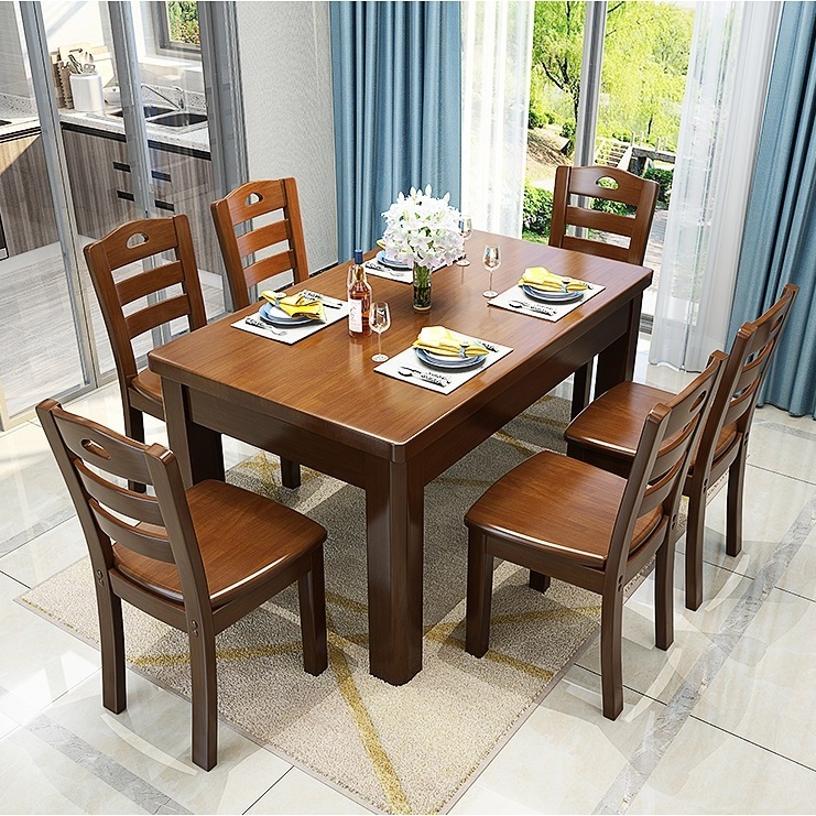 Solid Wood Dining Tables And Chairs Set, Wooden Dining Table And Chairs